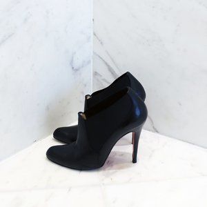Christian Louboutin Black Leather Bootie Heels